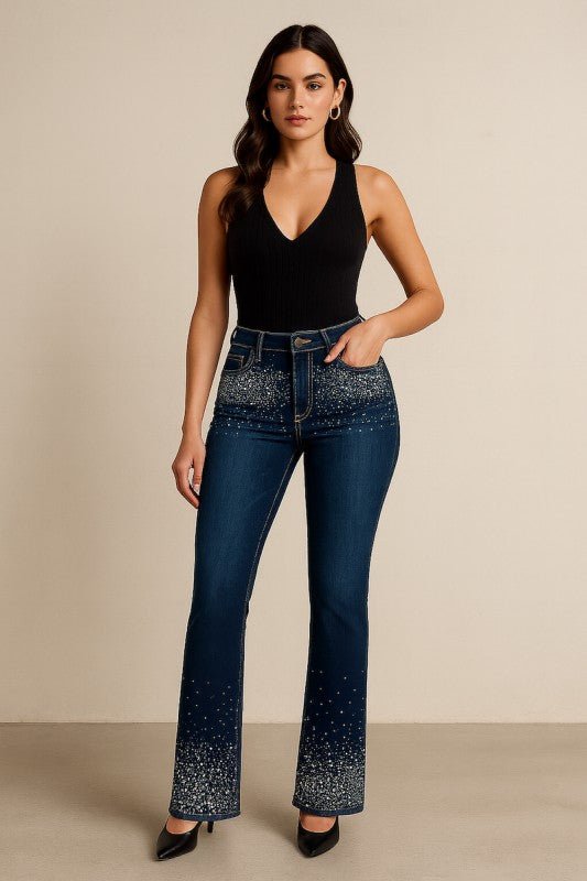 Rhinestone Bootcut Jean Premium Stretch Denim - Robbi & Angel