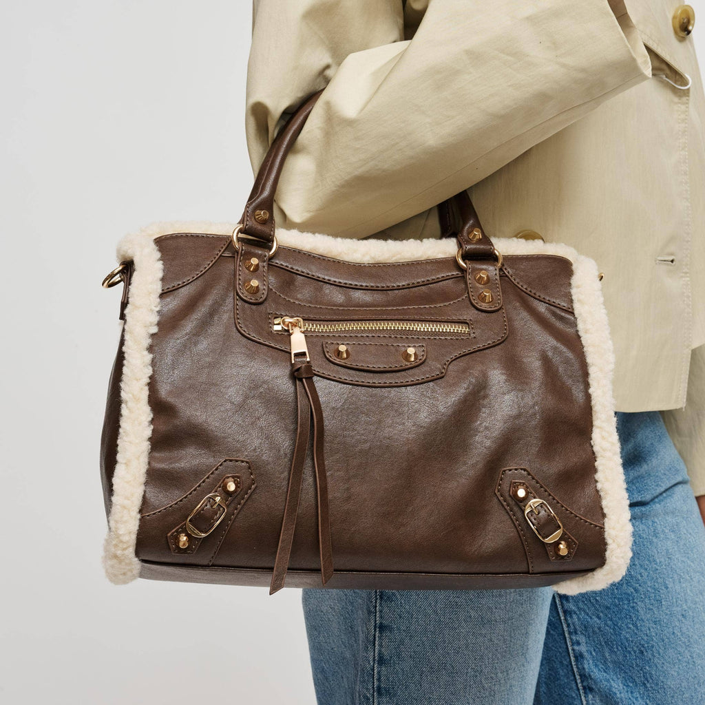 Seraphina Shearling Trim Satchel