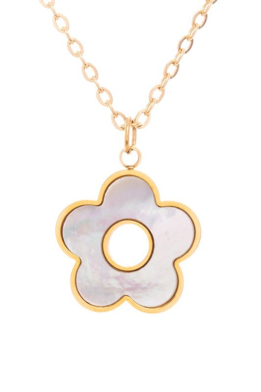 MOP Flower Pendant Neckle - Robbi & Angel