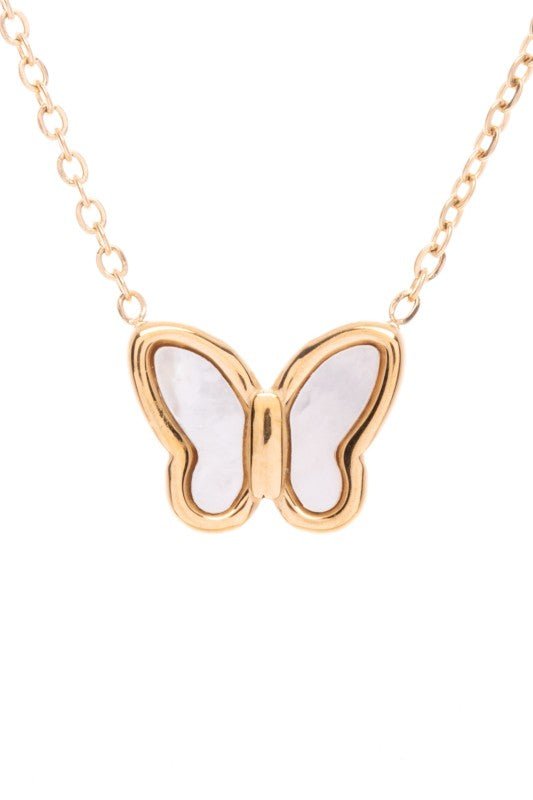 MOP Petite Butterfly Pendant Necklace - Robbi & Angel