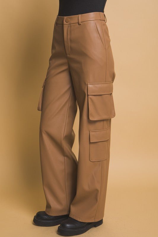 Love Tree PU Leather Cargo Pants - Robbi & Angel