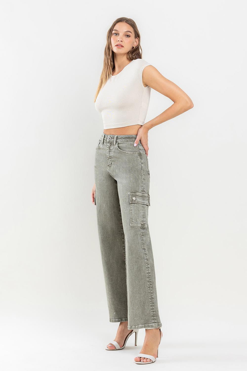 Vervet by Flying Monkey 90's Super High Rise Cargo Jeans - Robbi & Angel