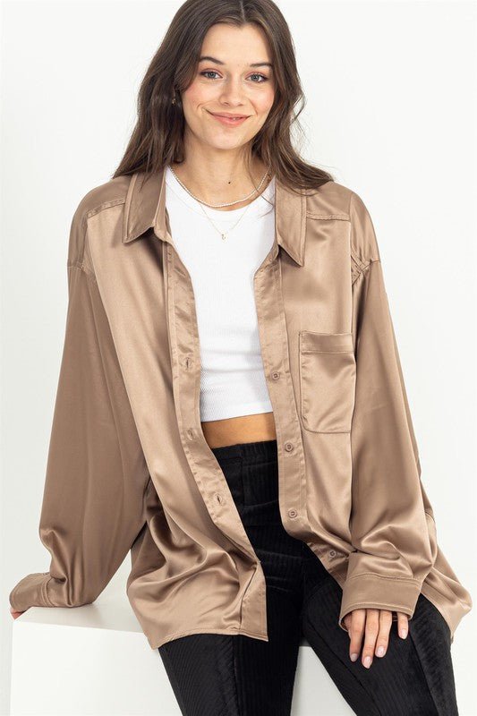 Completely Charmed Oversized Satin shirt - Robbi & Angel