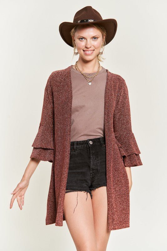 Glitter bell sleeve kimono cardigan - Robbi & Angel
