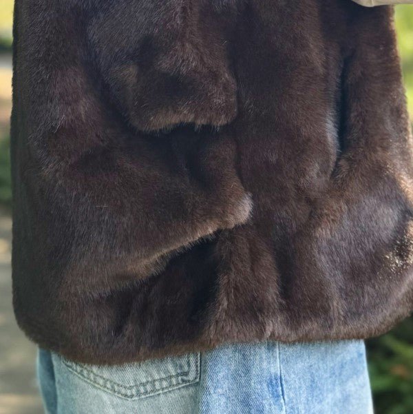 Real Feel Faux Mink Hooded Vest - Robbi & Angel