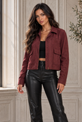 Xenia Cropped Suede Jacket
