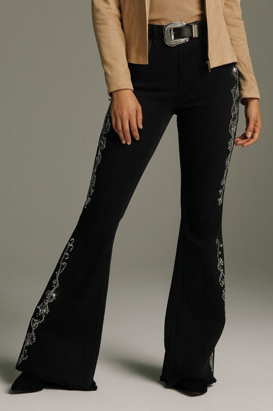Midnight Rodeo Rhinestone Bell Bottom - Robbi & Angel
