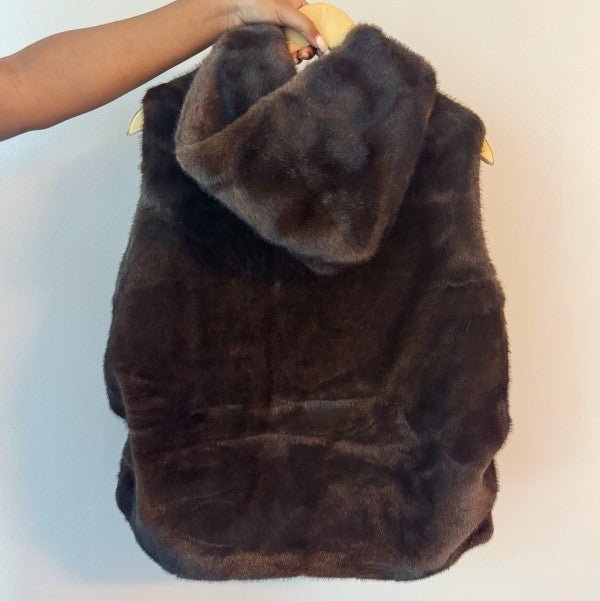 Real Feel Faux Mink Hooded Vest - Robbi & Angel
