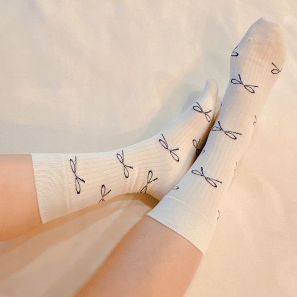 Bow Minimalist Socks Set Of 2 - Robbi & Angel