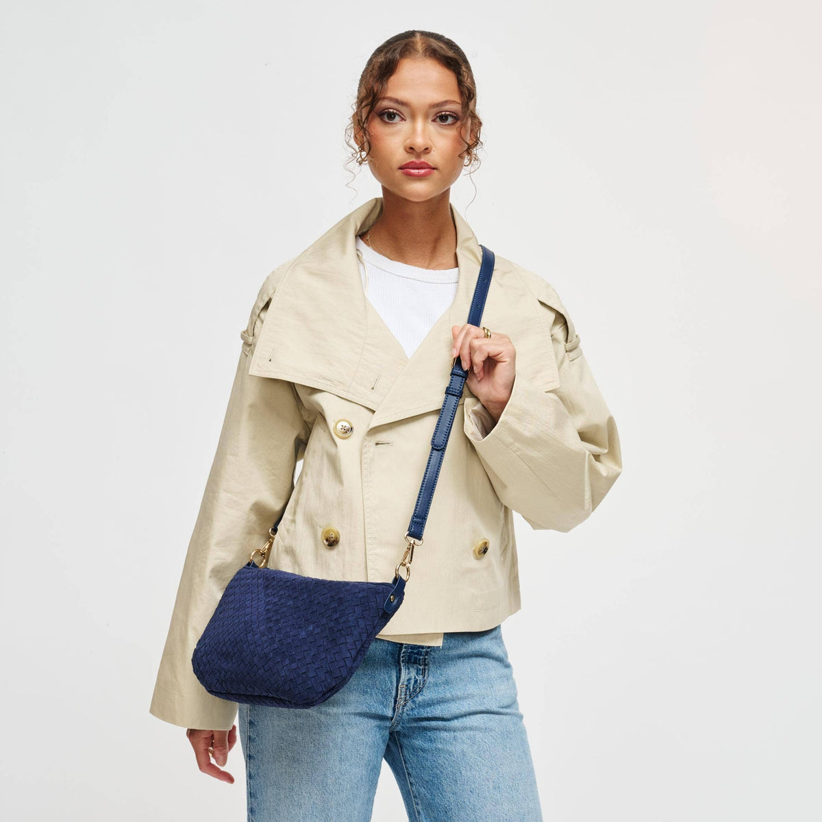 Jordan Faux Woven Suede Crossbody