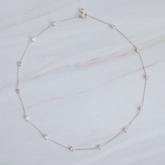 A Dozen Of Bezel Sparkle Station Necklace - Robbi & Angel