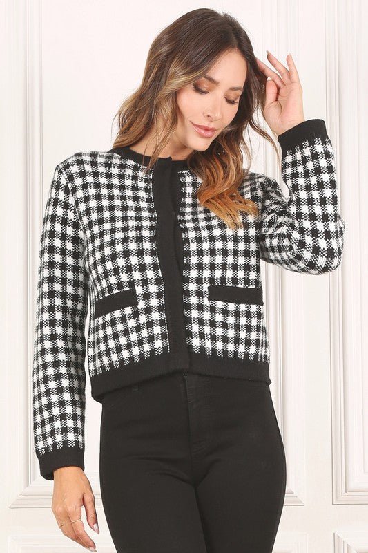 Black check knitted jacket - Robbi & Angel