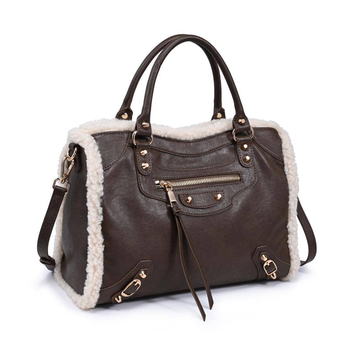 Seraphina Shearling Trim Satchel