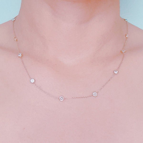 A Dozen Of Bezel Sparkle Station Necklace - Robbi & Angel