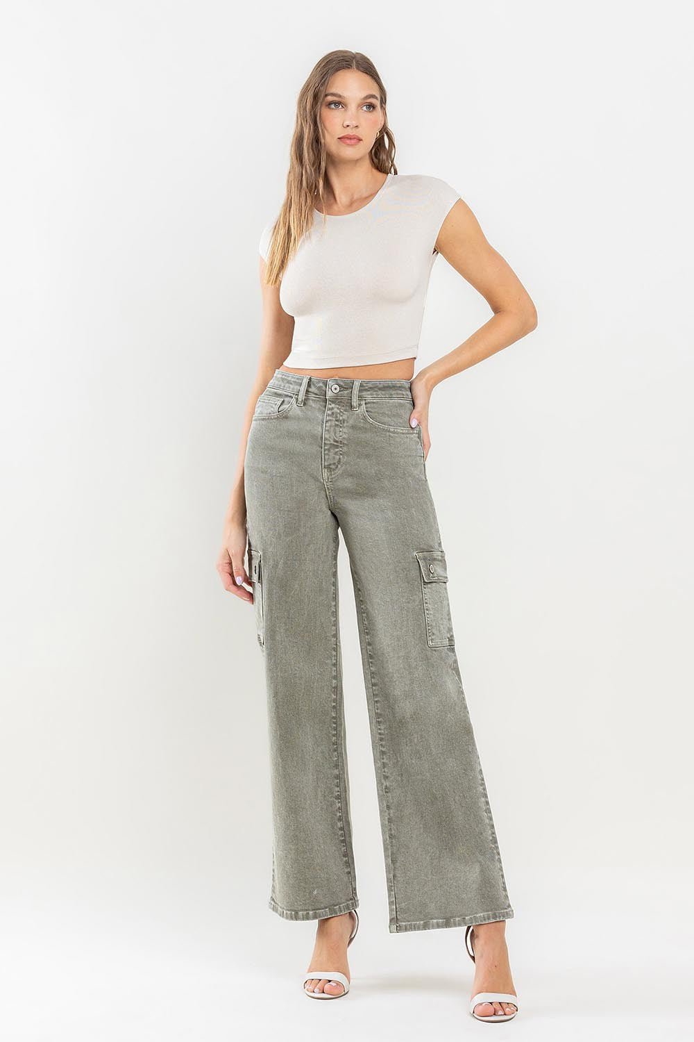 Vervet by Flying Monkey 90's Super High Rise Cargo Jeans - Robbi & Angel