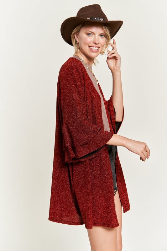 Glitter bell sleeve kimono cardigan - Robbi & Angel