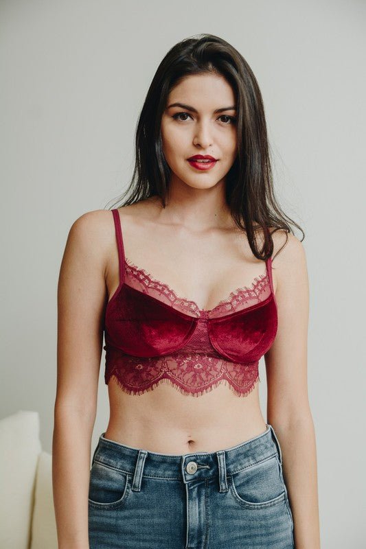 Velvet and Lace Half Cami - Robbi & Angel