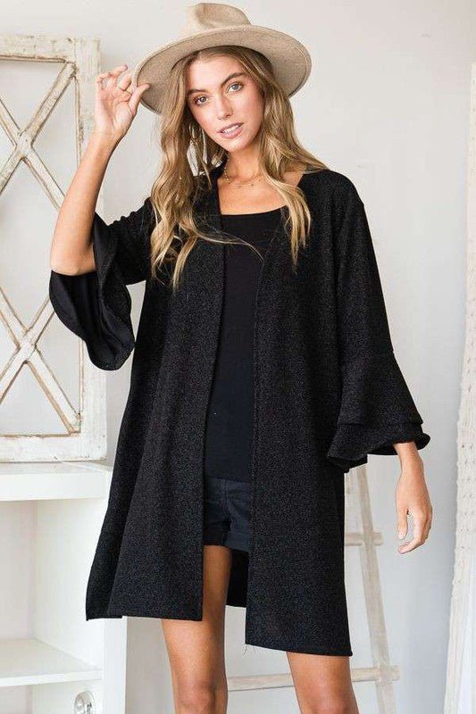 Glitter bell sleeve kimono cardigan - Robbi & Angel