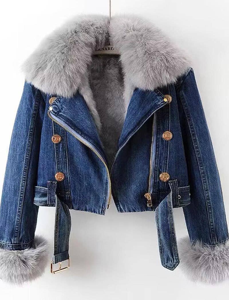 Faux Fur Denim Jacket - Robbi & Angel