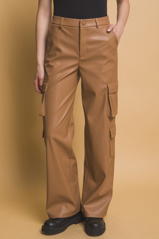 Love Tree PU Leather Cargo Pants - Robbi & Angel