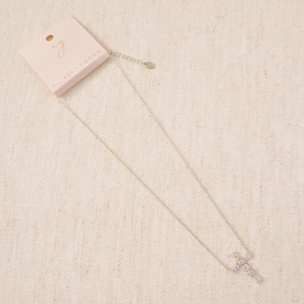 Modern Mixed - Cut Stone Cross Pendant Necklace - Robbi & Angel