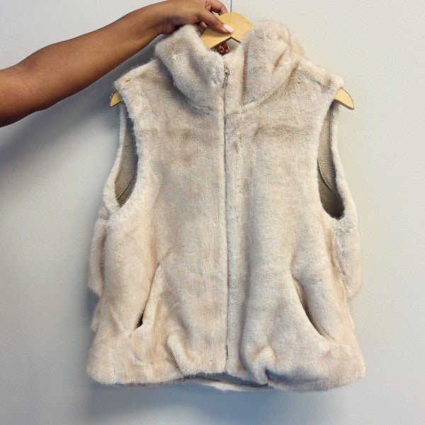 Real Feel Faux Mink Hooded Vest - Robbi & Angel