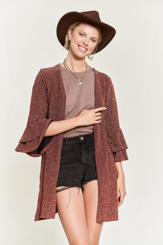 Glitter bell sleeve kimono cardigan - Robbi & Angel