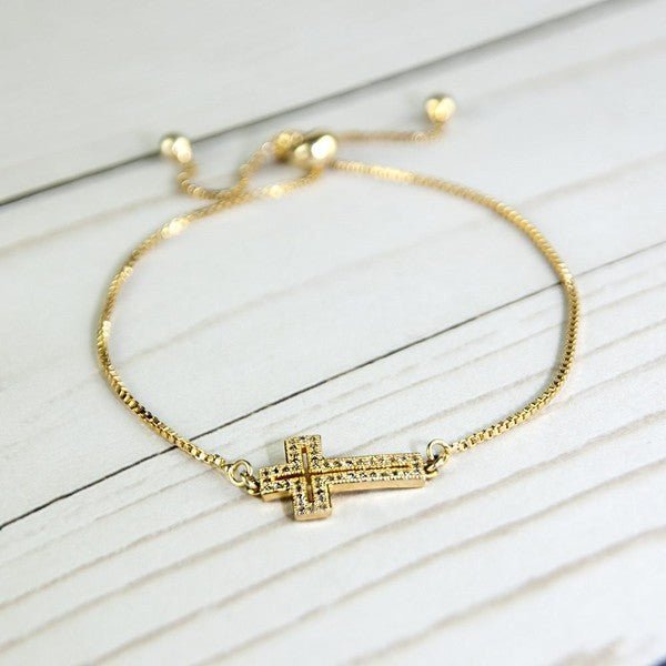 Cross Bracelet - Gold - Robbi & Angel