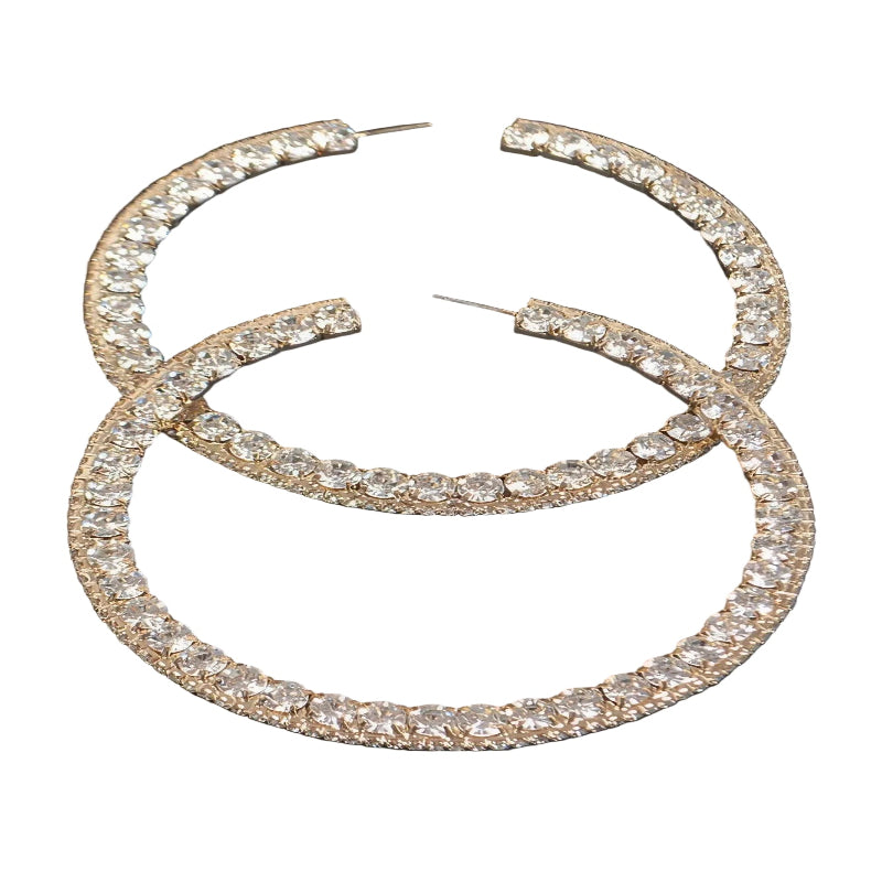 80mm Rhinestone Hoop Earring - Robbi & Angel