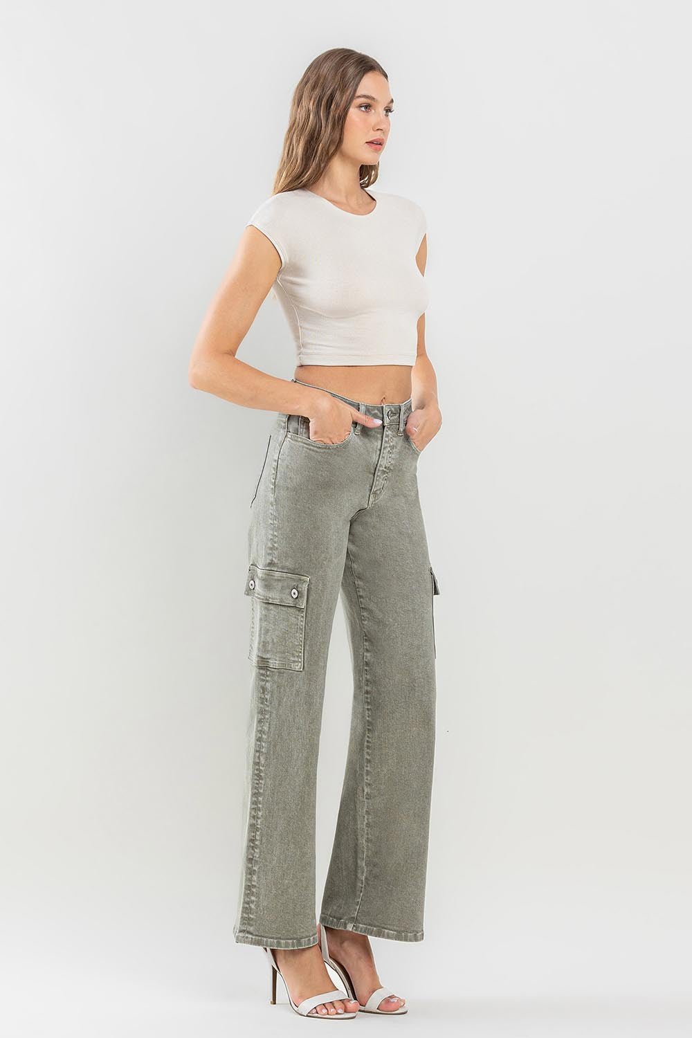 Vervet by Flying Monkey 90's Super High Rise Cargo Jeans - Robbi & Angel