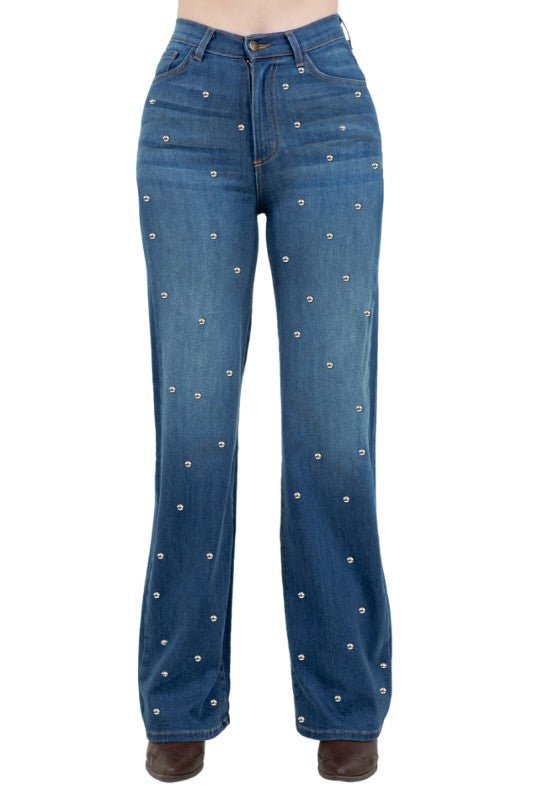 Wide Leg Jean with front studded detail - Robbi & Angel