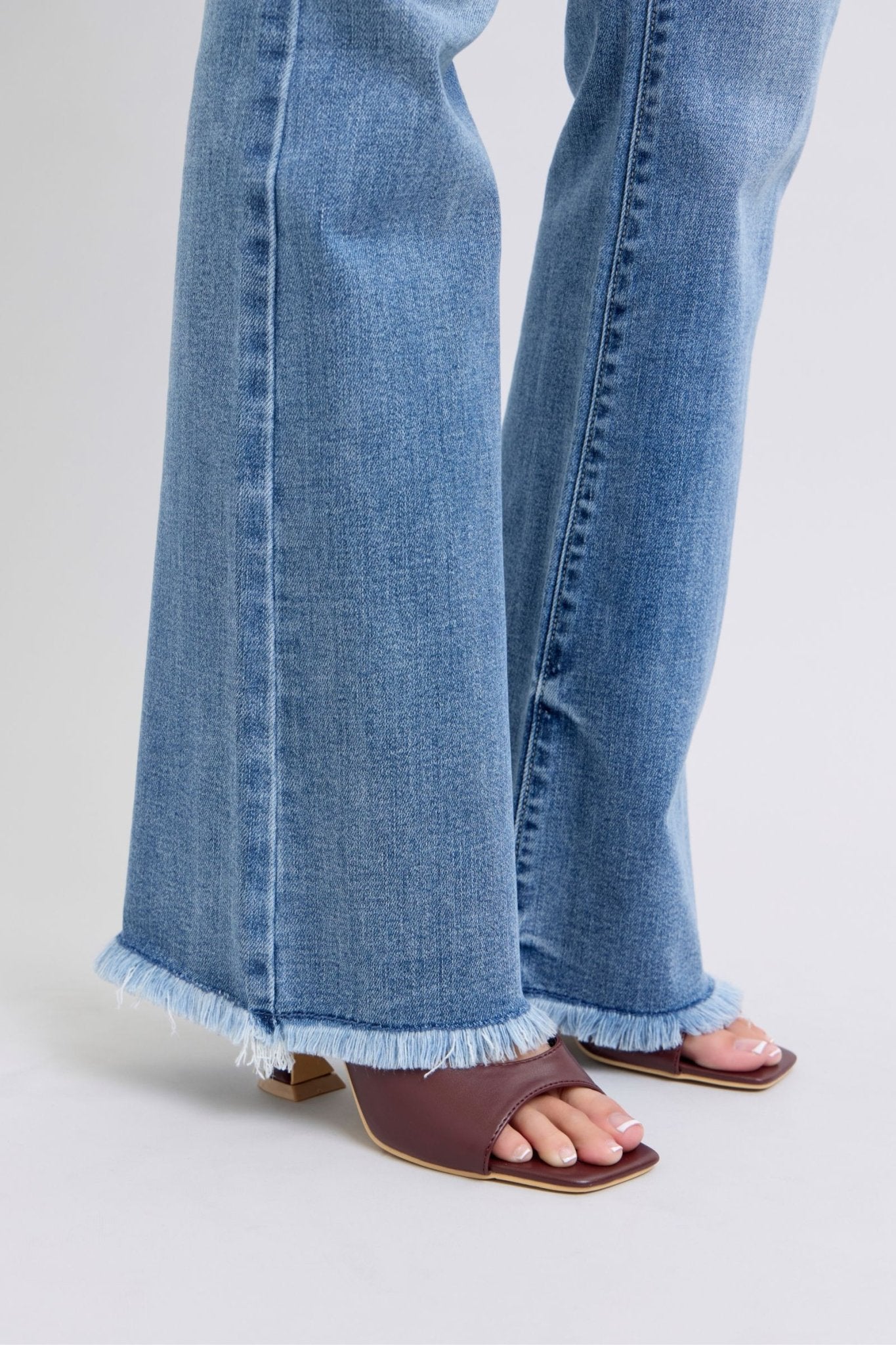 Judy Blue Full Size Raw Hem High Rise Bootcut Jeans - Robbi & Angel