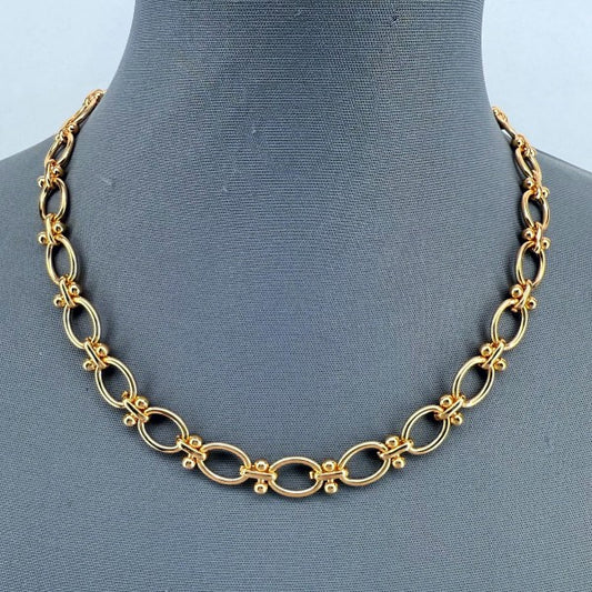 Gold Finish Tailored Paper Clip Necklace - Robbi & Angel