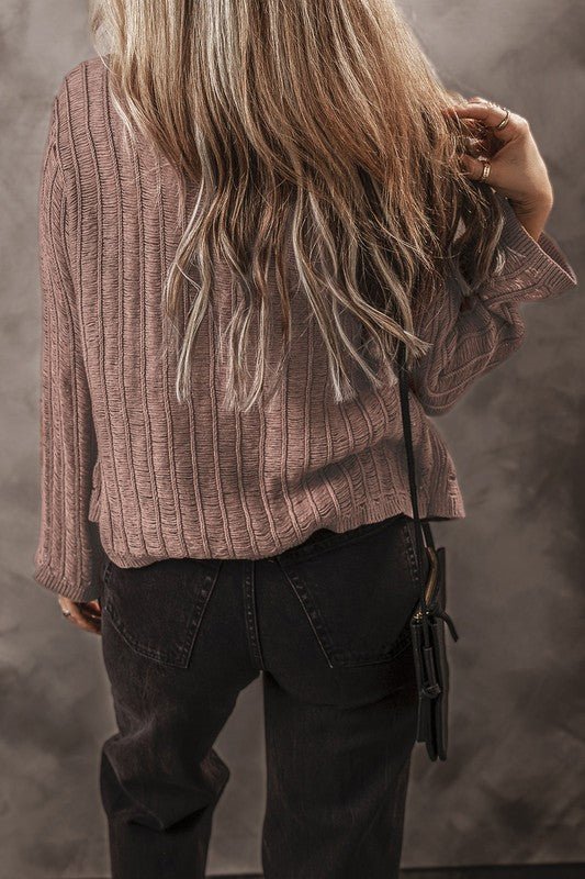 Goat Cut Out Textured Knit Buttoned Cardigan - Robbi & Angel