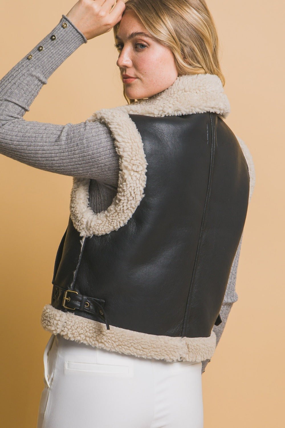 Love Tree Sherpa Zip Up Vest with Pockets - Robbi & Angel