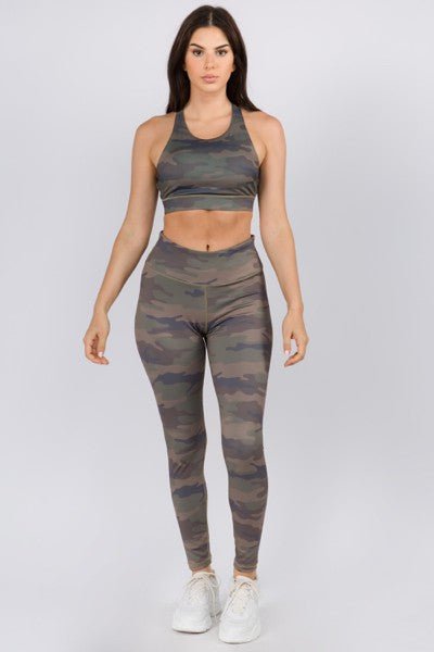 Active High Rise Camouflage Leggings with Pocket - Robbi & Angel