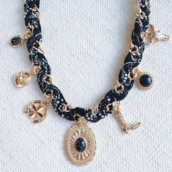 Wild West Desert Charm Scarf Necklace - Robbi & Angel