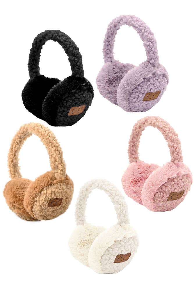 Faux Fur Sherpa Earmuffs Ear Warmer - Robbi & Angel