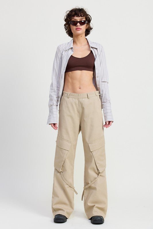 CARGO PANTS WITH POCKET DETAIL - Robbi & Angel