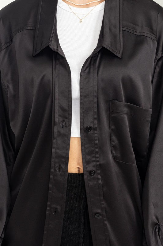 Completely Charmed Oversized Satin shirt - Robbi & Angel