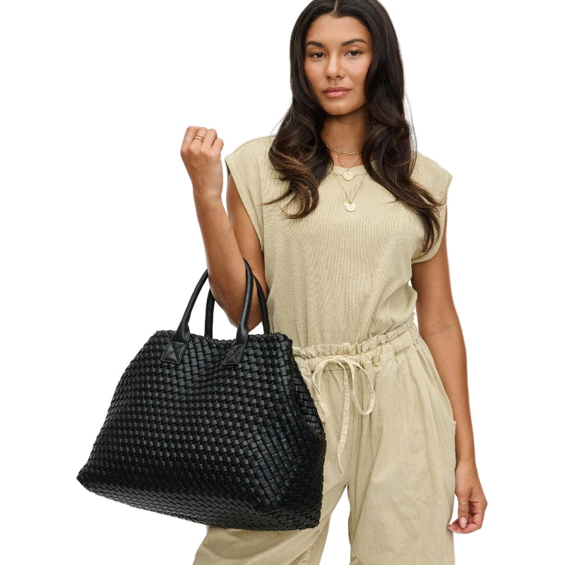 Ithaca Woven Vegan Leather Tote