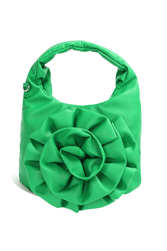 Pleated Flower Top Handle Clutch - Robbi & Angel