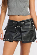 Zariah Silver Studded Mini Skort