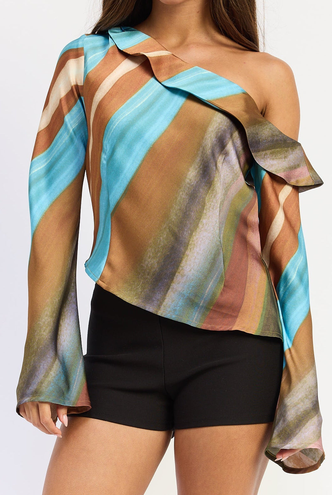 Kiara Multi Color One Shoulder Top