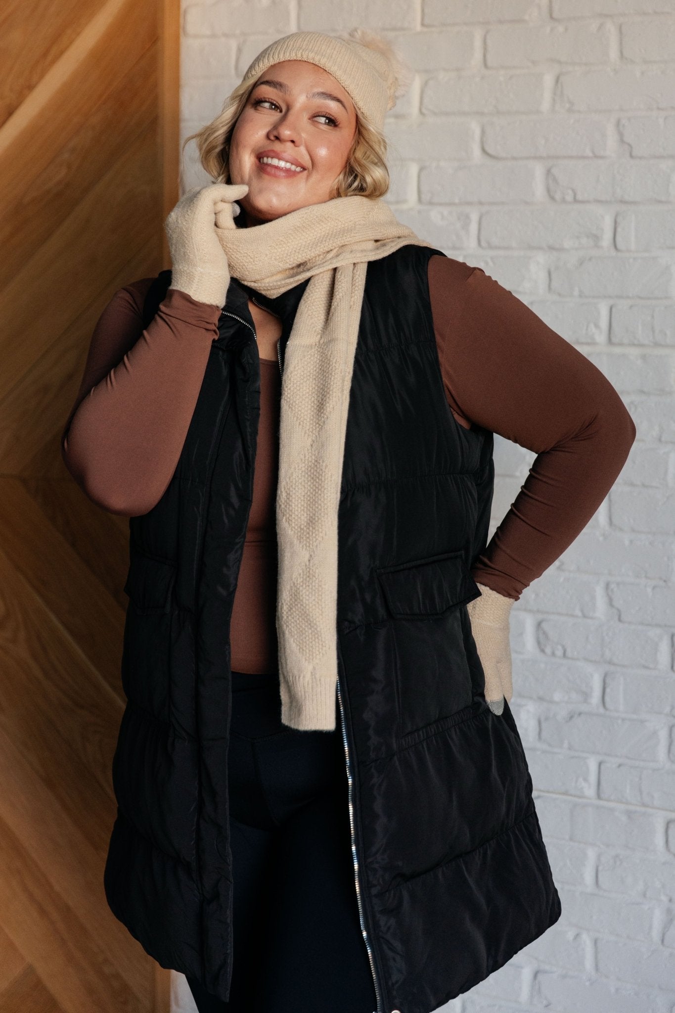 Jane Frost Beanie, Glove, and Scarf Set in Beige - Robbi & Angel