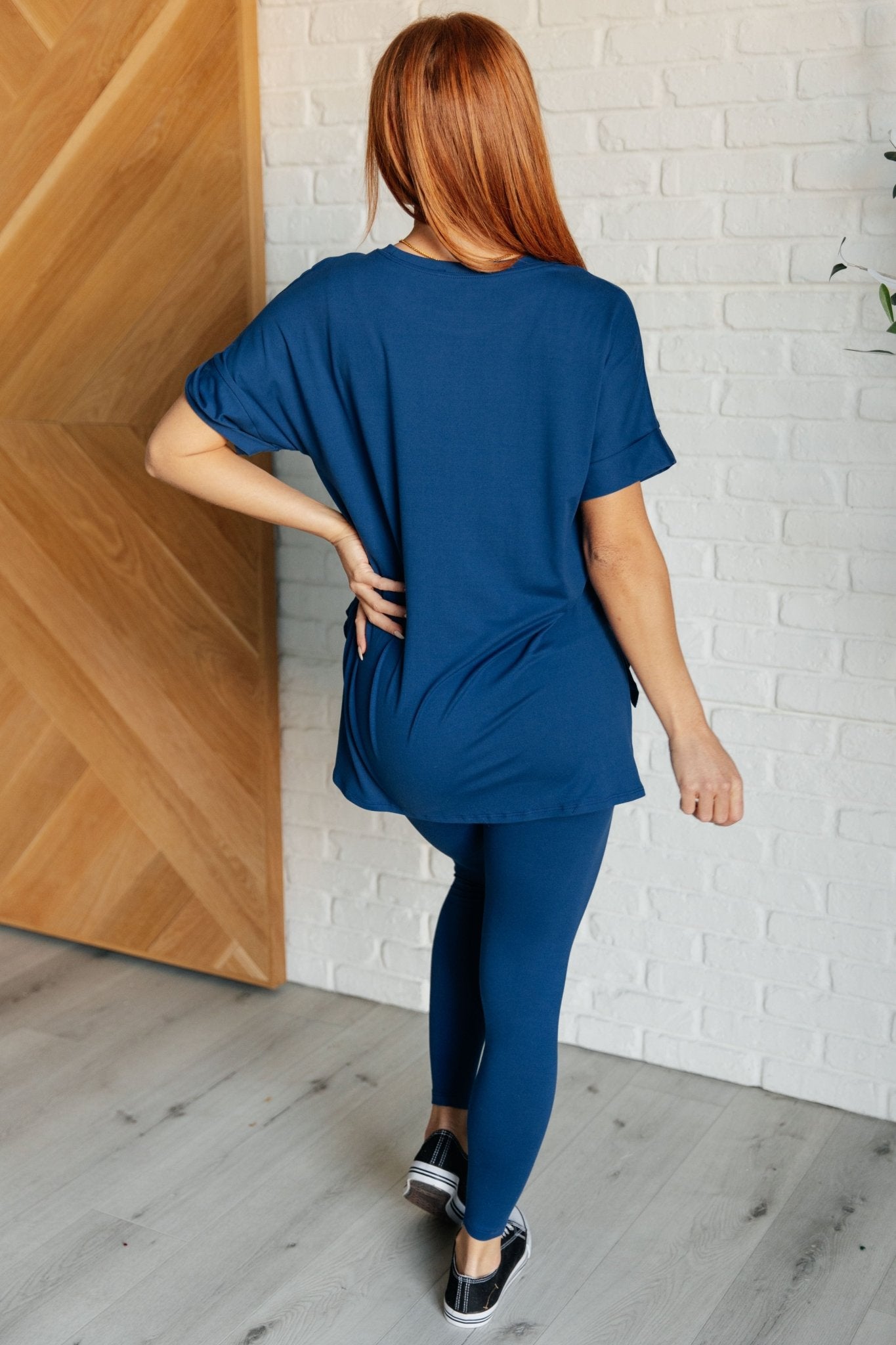 Soft Serve Brushed Microfiber Set in Lt. Navy - Robbi & Angel
