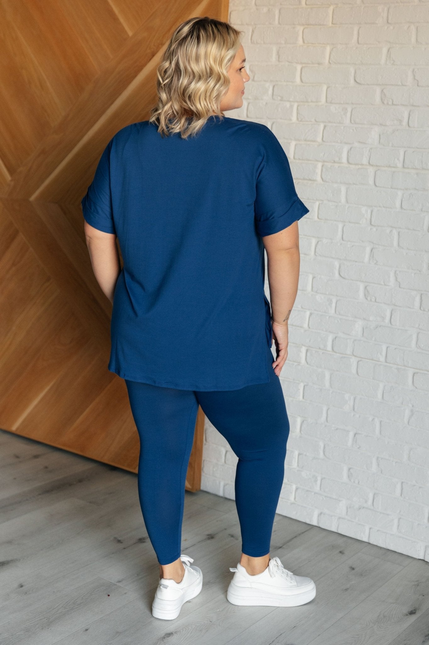 Soft Serve Brushed Microfiber Set in Lt. Navy - Robbi & Angel