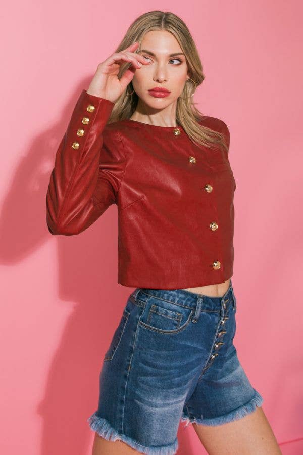 A faux leather bolero jacket - Robbi & Angel