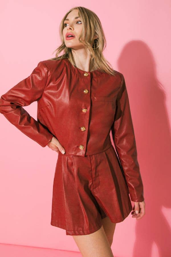 A faux leather bolero jacket - Robbi & Angel