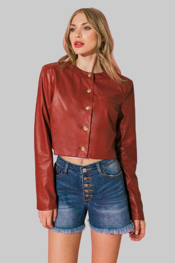 A faux leather bolero jacket - Robbi & Angel